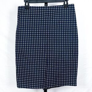 Adrianna Papell Skirt Womens Size 6 Blue Geo Print Pencil Work Office Versatile